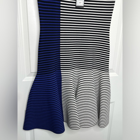Ohne Titel Striped Knit Fit-and-Flare Dress Black White and Blue Size Large - Picture 6 of 9
